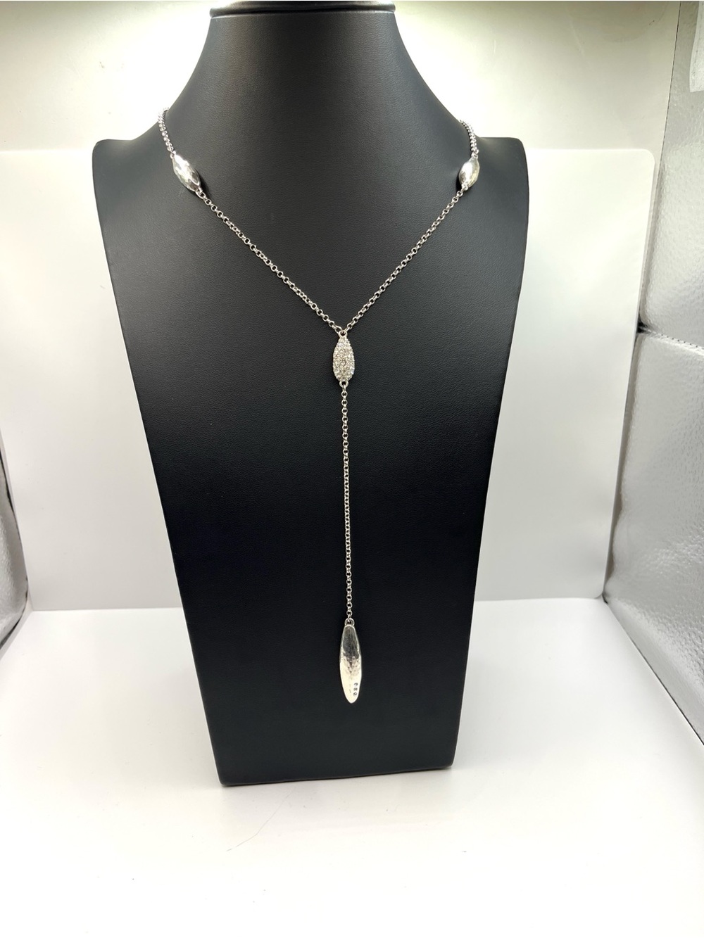 Brighton Bilbao Mist  Y-Drop Necklace Lariat Silver with Crystals Necklace